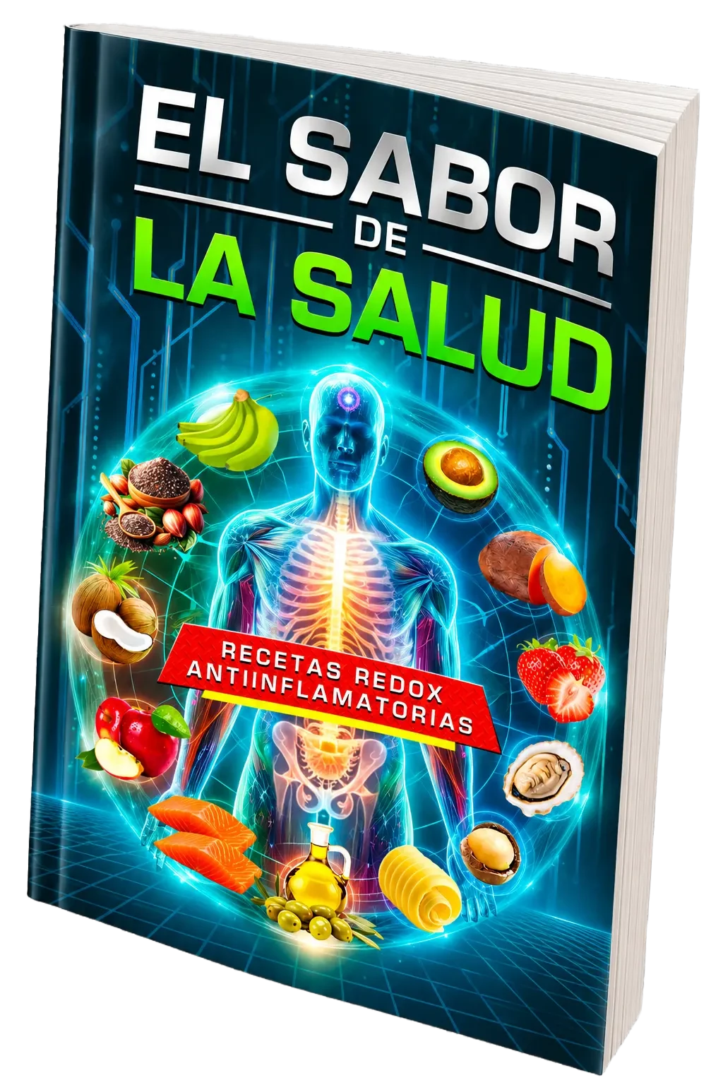 Libro El Sabor de la Salud con su portada de Recetas Redox Antiinflamatorias